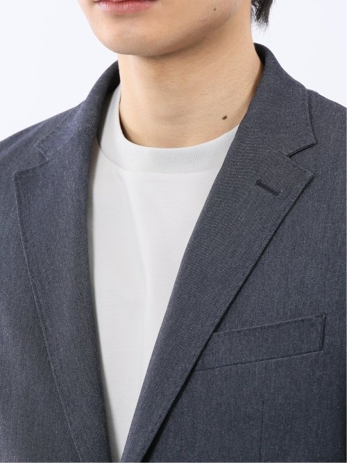 クロスストレッチ スリムフィット 2ボタンジャケット 紺(セットアップ可能)