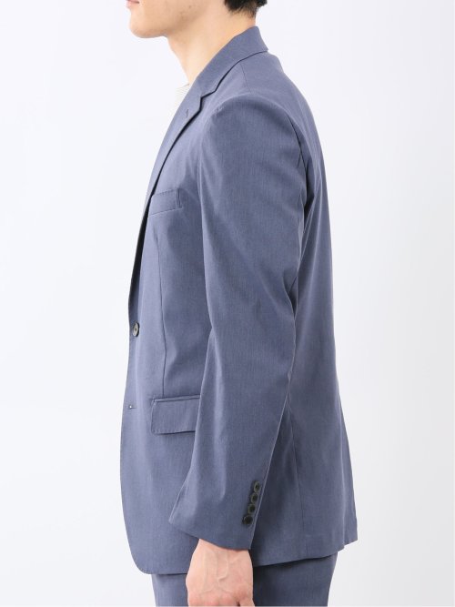 クロスストレッチ スリムフィット 2ボタンジャケット 青(セットアップ可能)