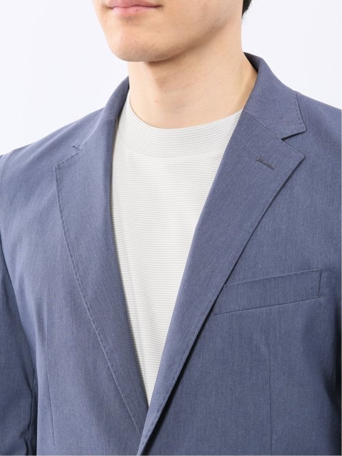 クロスストレッチ スリムフィット 2ボタンジャケット 青(セットアップ可能)