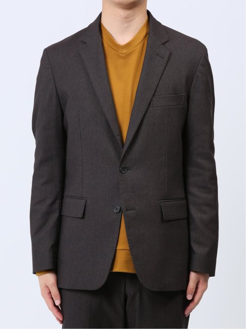 クロスストレッチ スリムフィット 2ボタンジャケット ピケ茶(セットアップ可能)