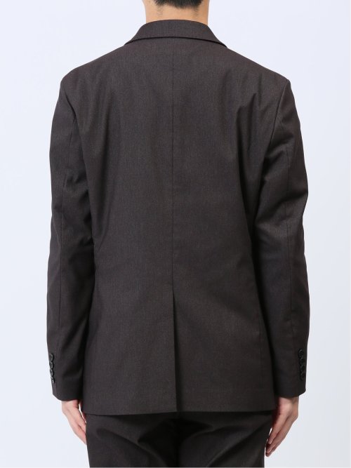 クロスストレッチ スリムフィット 2ボタンジャケット ピケ茶(セットアップ可能)