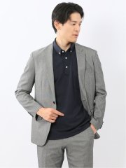 クロスストレッチ スリムフィット 2ボタンジャケット バーズアイモノトーン(セットアップ可能)