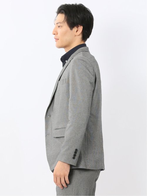クロスストレッチ スリムフィット 2ボタンジャケット バーズアイモノトーン(セットアップ可能)