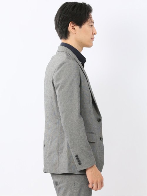 クロスストレッチ スリムフィット 2ボタンジャケット バーズアイモノトーン(セットアップ可能)
