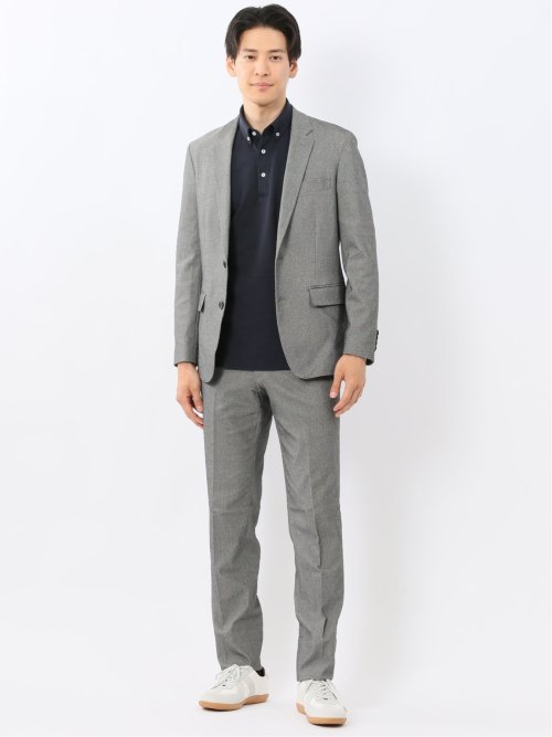 クロスストレッチ スリムフィット 2ボタンジャケット バーズアイモノトーン(セットアップ可能)