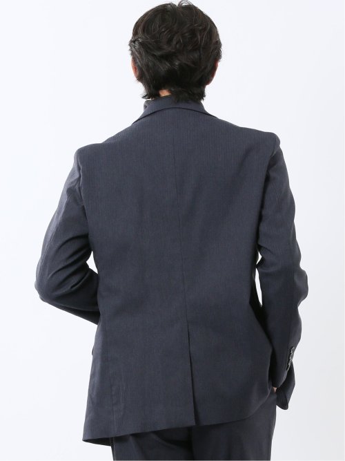 クロスストレッチ スリムフィット 2ボタンジャケット 紺(セットアップ可能)