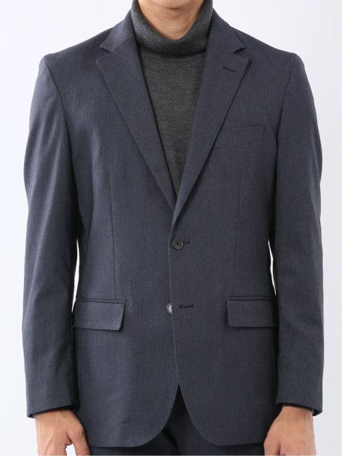 クロスストレッチ スリムフィット 2ボタンジャケット 紺(セットアップ可能)