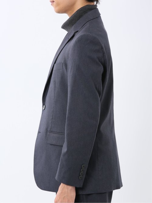 クロスストレッチ スリムフィット 2ボタンジャケット 紺(セットアップ可能)