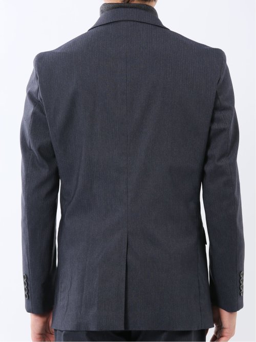 クロスストレッチ スリムフィット 2ボタンジャケット 紺(セットアップ可能)