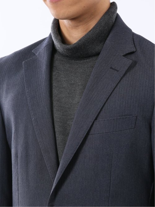 クロスストレッチ スリムフィット 2ボタンジャケット 紺(セットアップ可能)