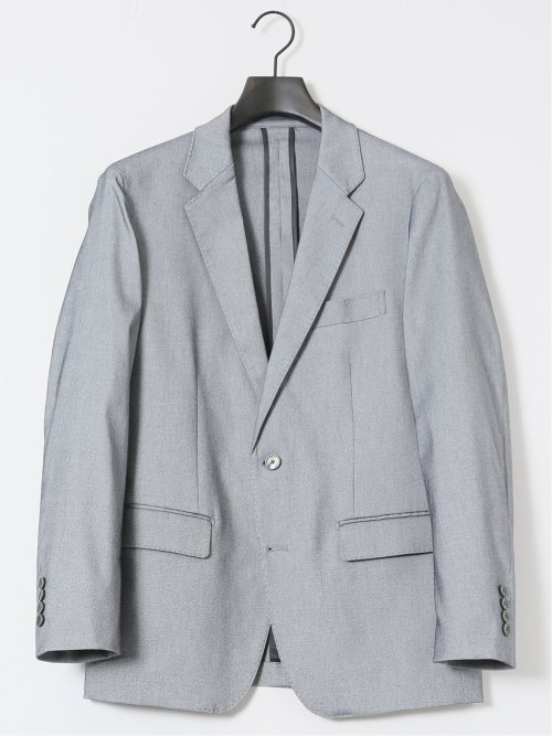 クロスストレッチ スリムフィット 2ボタンジャケット ライトグレー(セットアップ可能)