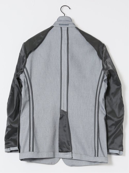 クロスストレッチ スリムフィット 2ボタンジャケット ライトグレー(セットアップ可能)