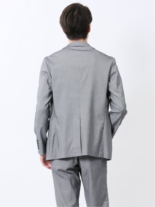 クロスストレッチ スリムフィット 2ボタンジャケット ライトグレー(セットアップ可能)
