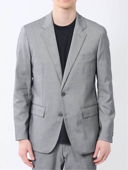 クロスストレッチ スリムフィット 2ボタンジャケット ライトグレー(セットアップ可能)