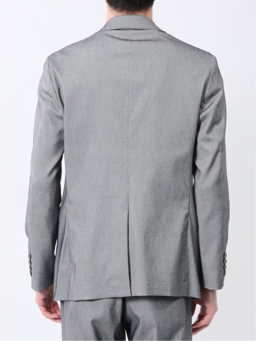 クロスストレッチ スリムフィット 2ボタンジャケット ライトグレー(セットアップ可能)