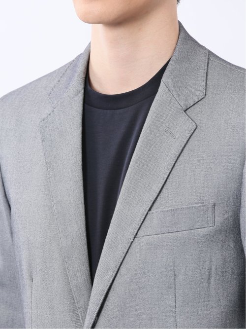 クロスストレッチ スリムフィット 2ボタンジャケット ライトグレー(セットアップ可能)