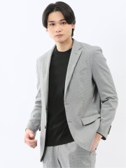 クロスストレッチ スリムフィット 2ボタンジャケット 千鳥(セットアップ可能)