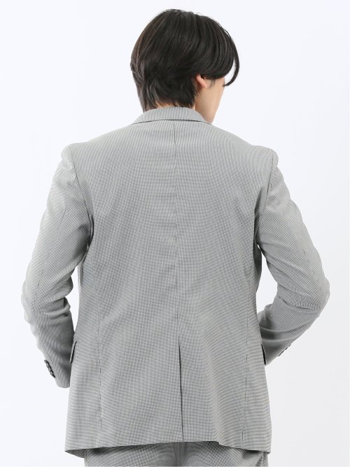 クロスストレッチ スリムフィット 2ボタンジャケット 千鳥(セットアップ可能)