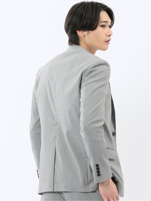 クロスストレッチ スリムフィット 2ボタンジャケット 千鳥(セットアップ可能)