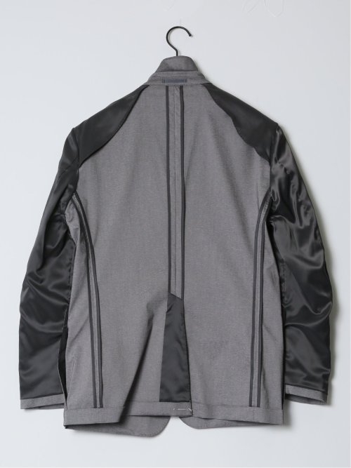 クロスストレッチ スリムフィット 2ボタンジャケット ライトグレー(セットアップ可能)