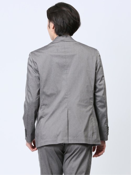 クロスストレッチ スリムフィット 2ボタンジャケット ライトグレー(セットアップ可能)