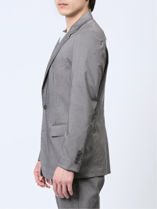 クロスストレッチ スリムフィット 2ボタンジャケット ライトグレー(セットアップ可能)