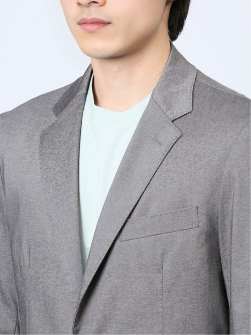 クロスストレッチ スリムフィット 2ボタンジャケット ライトグレー(セットアップ可能)