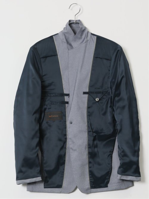 ストレッチ スリムフィット 2ボタンジャケット ライトデニム調(セットアップ可能)