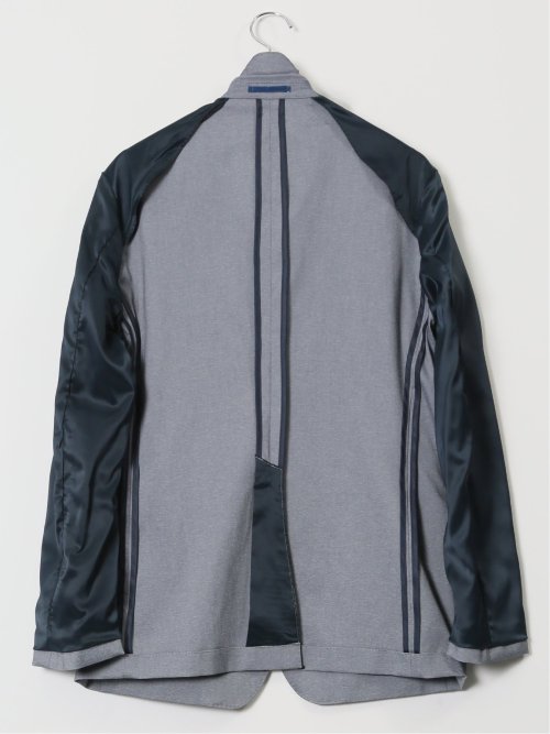 ストレッチ スリムフィット 2ボタンジャケット ライトデニム調(セットアップ可能)