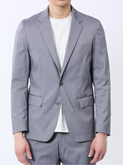 ストレッチ スリムフィット 2ボタンジャケット ライトデニム調(セットアップ可能)