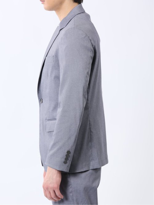 ストレッチ スリムフィット 2ボタンジャケット ライトデニム調(セットアップ可能)