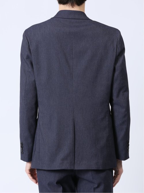 ストレッチ スリムフィット 2ボタンジャケット デニム風紺(セットアップ可能)