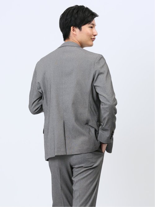 スーパーストレッチ スリムフィット 2ボタンジャケット バーズアイグレー(セットアップ可能)