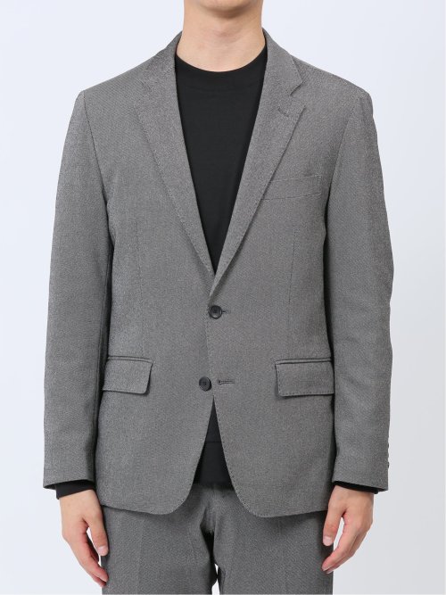 スーパーストレッチ スリムフィット 2ボタンジャケット バーズアイグレー(セットアップ可能)