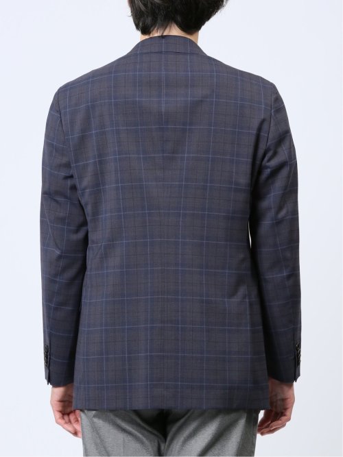 マルゾット/Marzotto ウール混 レギュラーフィット 2ボタンジャケット チェック紺