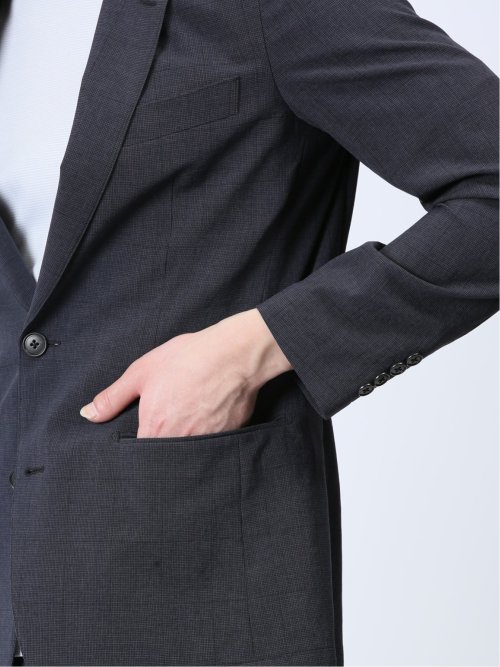 軽量 スリムフィット 2ボタンジャケット ウィンドペン紺(セットアップ可能)