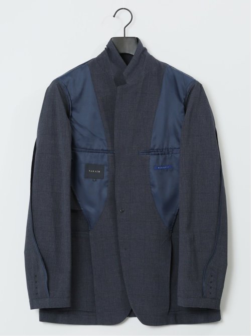 軽量 スリムフィット 2ボタンジャケット ウィンドペン紺(セットアップ可能)