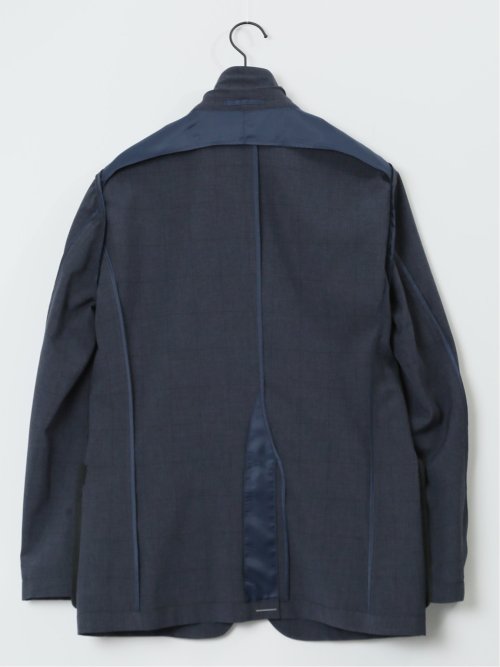 軽量 スリムフィット 2ボタンジャケット ウィンドペン紺(セットアップ可能)