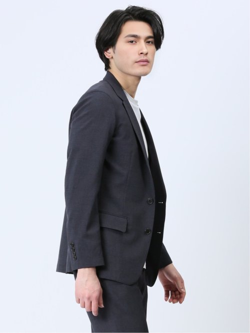 軽量 スリムフィット 2ボタンジャケット ウィンドペン紺(セットアップ可能)