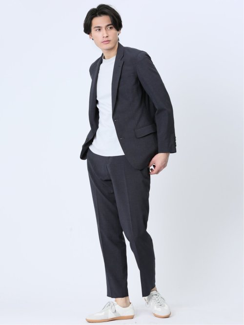 軽量 スリムフィット 2ボタンジャケット ウィンドペン紺(セットアップ可能)