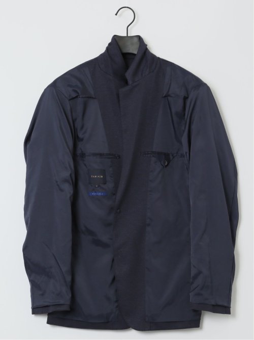 ストレッチ スリムフィット 2ボタンジャケット カルゼ紺