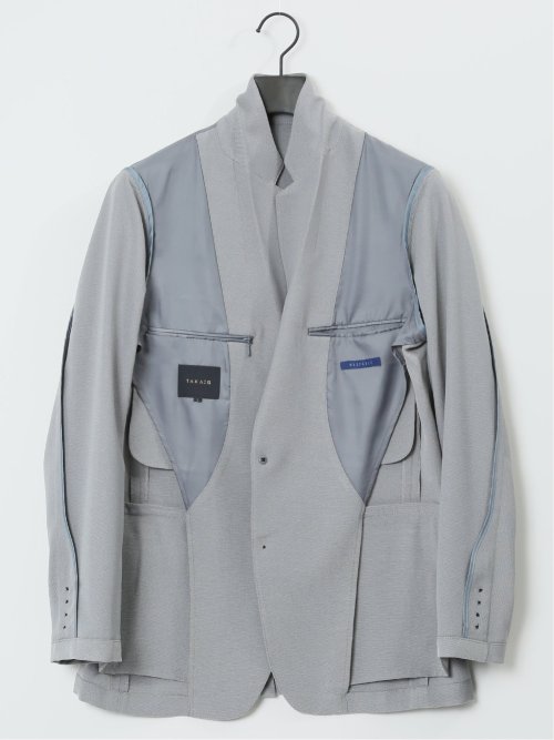 軽量 スリムフィット 2ボタンジャケット ライトグレー(セットアップ可能)