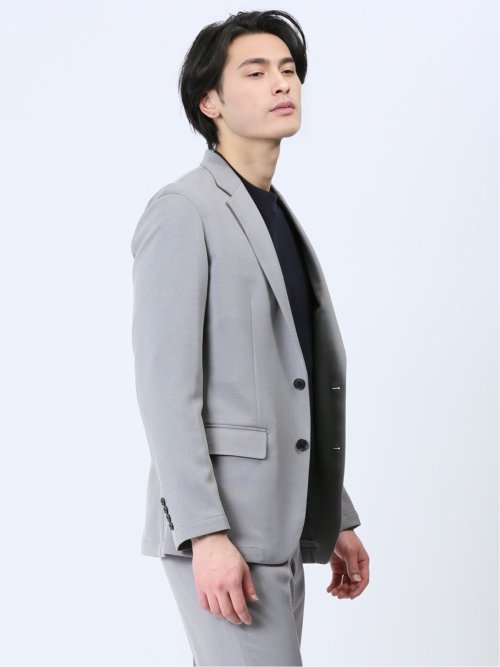 軽量 スリムフィット 2ボタンジャケット ライトグレー(セットアップ可能)