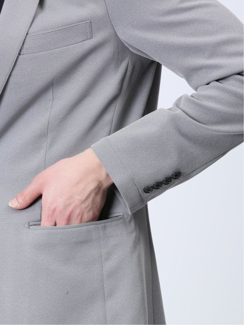 軽量 スリムフィット 2ボタンジャケット ライトグレー(セットアップ可能)