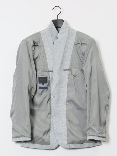 ストレッチポンチ スリムフィット 2ボタンジャケット メランジ ライトグレー