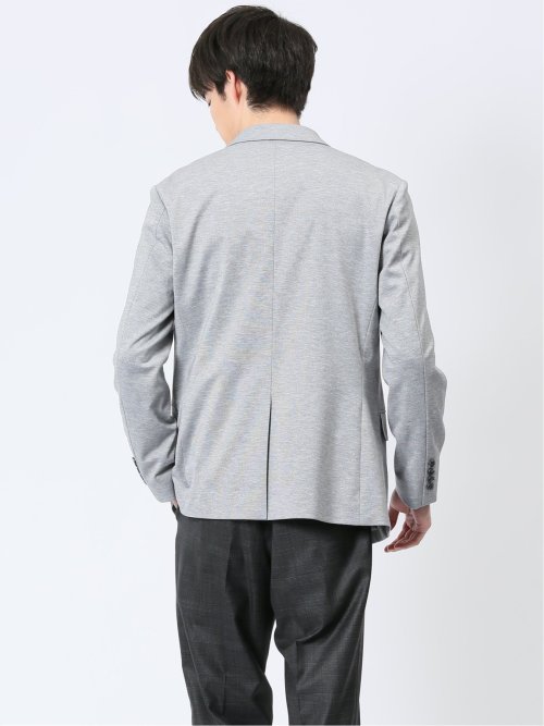 ストレッチポンチ スリムフィット 2ボタンジャケット メランジ ライトグレー