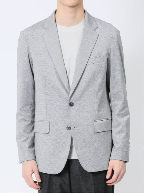 ストレッチポンチ スリムフィット 2ボタンジャケット メランジ ライトグレー