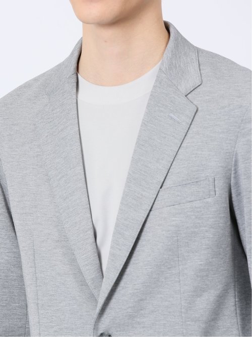 ストレッチポンチ スリムフィット 2ボタンジャケット メランジ ライトグレー