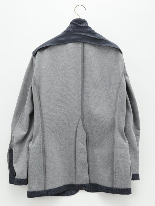 TECH-MOVE スリムフィット 2ボタンジャケット チェック紺(セットアップ可能)