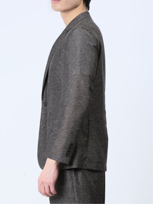 TechLinen スリムフィット 2ボタンジャケット 茶(セットアップ可能)